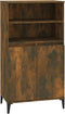 vidaXL - Hoge - kast - 60x36x110 - cm - bewerkt - hout - gerookt - eikenkleurig