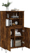 vidaXL - Hoge - kast - 60x36x110 - cm - bewerkt - hout - gerookt - eikenkleurig