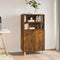 vidaXL - Hoge - kast - 60x36x110 - cm - bewerkt - hout - gerookt - eikenkleurig