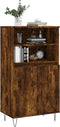 vidaXL - Hoge - kast - 60x36x110 - cm - bewerkt - hout - gerookt - eikenkleurig