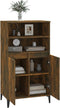 vidaXL - Hoge - kast - 60x36x110 - cm - bewerkt - hout - gerookt - eikenkleurig