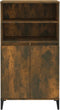 vidaXL - Hoge - kast - 60x36x110 - cm - bewerkt - hout - gerookt - eikenkleurig
