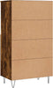 vidaXL - Hoge - kast - 60x36x110 - cm - bewerkt - hout - gerookt - eikenkleurig