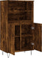 vidaXL - Hoge - kast - 60x36x110 - cm - bewerkt - hout - gerookt - eikenkleurig