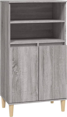 vidaXL - Hoge - kast - 60x36x110 - cm - bewerkt - hout - grijs - sonoma - eikenkleurig