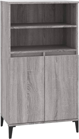 vidaXL - Hoge - kast - 60x36x110 - cm - bewerkt - hout - grijs - sonoma - eikenkleurig