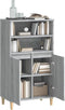 vidaXL - Hoge - kast - 60x36x110 - cm - bewerkt - hout - grijs - sonoma - eikenkleurig