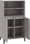 vidaXL - Hoge - kast - 60x36x110 - cm - bewerkt - hout - grijs - sonoma - eikenkleurig