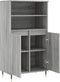 vidaXL - Hoge - kast - 60x36x110 - cm - bewerkt - hout - grijs - sonoma - eikenkleurig