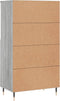vidaXL - Hoge - kast - 60x36x110 - cm - bewerkt - hout - grijs - sonoma - eikenkleurig