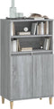 vidaXL - Hoge - kast - 60x36x110 - cm - bewerkt - hout - grijs - sonoma - eikenkleurig