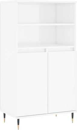 vidaXL - Hoge - kast - 60x36x110 - cm - bewerkt - hout - hoogglans - wit