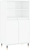 vidaXL - Hoge - kast - 60x36x110 - cm - bewerkt - hout - hoogglans - wit