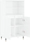 vidaXL - Hoge - kast - 60x36x110 - cm - bewerkt - hout - hoogglans - wit