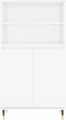 vidaXL - Hoge - kast - 60x36x110 - cm - bewerkt - hout - hoogglans - wit