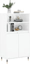 vidaXL - Hoge - kast - 60x36x110 - cm - bewerkt - hout - hoogglans - wit