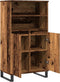 vidaXL - Hoge - kast - 60x36x110 - cm - bewerkt - hout - oud - houtkleurig