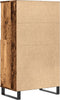 vidaXL - Hoge - kast - 60x36x110 - cm - bewerkt - hout - oud - houtkleurig