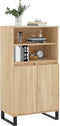 vidaXL - Hoge - kast - 60x36x110 - cm - bewerkt - hout - sonoma - eikenkleurig