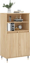 vidaXL - Hoge - kast - 60x36x110 - cm - bewerkt - hout - sonoma - eikenkleurig