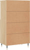 vidaXL - Hoge - kast - 60x36x110 - cm - bewerkt - hout - sonoma - eikenkleurig