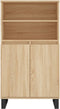 vidaXL - Hoge - kast - 60x36x110 - cm - bewerkt - hout - sonoma - eikenkleurig