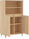 vidaXL - Hoge - kast - 60x36x110 - cm - bewerkt - hout - sonoma - eikenkleurig