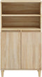 vidaXL - Hoge - kast - 60x36x110 - cm - bewerkt - hout - sonoma - eikenkleurig