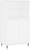 vidaXL - Hoge - kast - 60x36x110 - cm - bewerkt - hout - wit