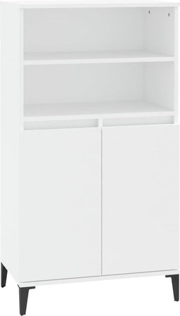 vidaXL - Hoge - kast - 60x36x110 - cm - bewerkt - hout - wit