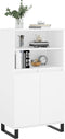 vidaXL - Hoge - kast - 60x36x110 - cm - bewerkt - hout - wit