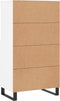 vidaXL - Hoge - kast - 60x36x110 - cm - bewerkt - hout - wit