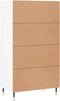 vidaXL - Hoge - kast - 60x36x110 - cm - bewerkt - hout - wit
