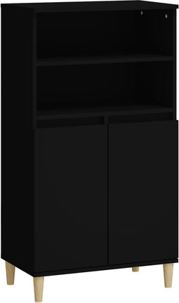vidaXL - Hoge - kast - 60x36x110 - cm - bewerkt - hout - zwart