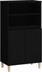 vidaXL - Hoge - kast - 60x36x110 - cm - bewerkt - hout - zwart