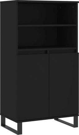 vidaXL - Hoge - kast - 60x36x110 - cm - bewerkt - hout - zwart