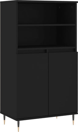 vidaXL - Hoge - kast - 60x36x110 - cm - bewerkt - hout - zwart