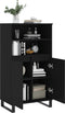 vidaXL - Hoge - kast - 60x36x110 - cm - bewerkt - hout - zwart