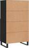 vidaXL - Hoge - kast - 60x36x110 - cm - bewerkt - hout - zwart