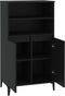 vidaXL - Hoge - kast - 60x36x110 - cm - bewerkt - hout - zwart