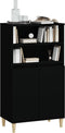 vidaXL - Hoge - kast - 60x36x110 - cm - bewerkt - hout - zwart