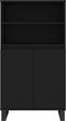 vidaXL - Hoge - kast - 60x36x110 - cm - bewerkt - hout - zwart