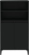 vidaXL - Hoge - kast - 60x36x110 - cm - bewerkt - hout - zwart