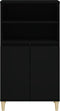 vidaXL - Hoge - kast - 60x36x110 - cm - bewerkt - hout - zwart