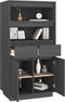 vidaXL - Hoge - kast - 60x40x116,5 - cm - massief - grenenhout - grijs
