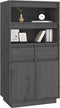 vidaXL - Hoge - kast - 60x40x116,5 - cm - massief - grenenhout - grijs