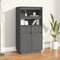 vidaXL - Hoge - kast - 60x40x116,5 - cm - massief - grenenhout - grijs