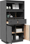 vidaXL - Hoge - kast - 60x40x116,5 - cm - massief - grenenhout - grijs
