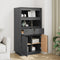vidaXL - Hoge - kast - 60x40x116,5 - cm - massief - grenenhout - grijs