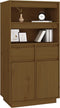 vidaXL - Hoge - kast - 60x40x116,5 - cm - massief - grenenhout - honingbruin